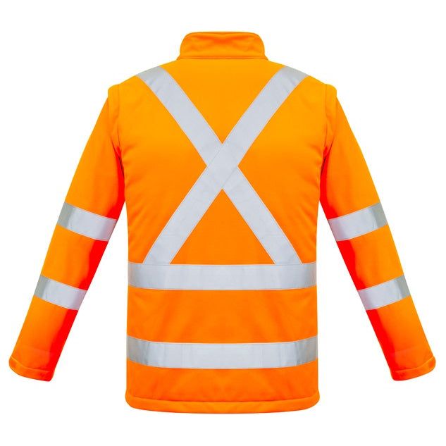 Syzmik Unisex Hi Vis 2 in 1 X Back Rail Soft Shell Jacket (ZJ680) - Ace Workwear (4406631825542)