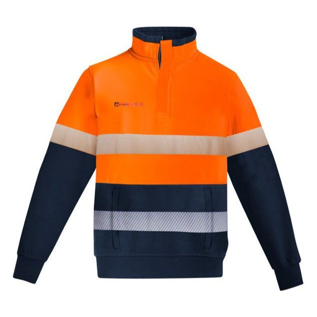 Syzmik Mens Orange Flame HRC 2 Hoop Taped 1/4 Zip Brushed Fleece (ZT150) - Ace Workwear (4410727268486)