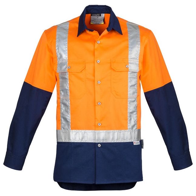 Syzmik Mens Hi Vis Spliced Industrial Shirt - Shoulder Taped (ZW124) - Ace Workwear