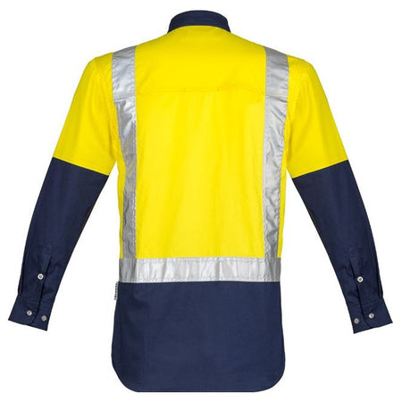 Syzmik Mens Hi Vis Spliced Industrial Shirt - Shoulder Taped (ZW124) - Ace Workwear