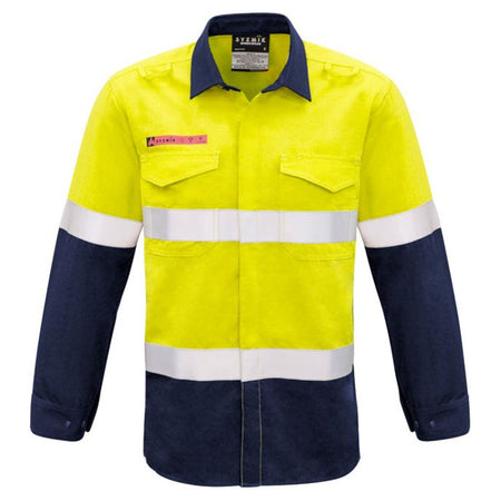 Syzmik Mens Hi Vis FR Hooped Taped Spliced Shirt - Ace Workwear (4040544813100)