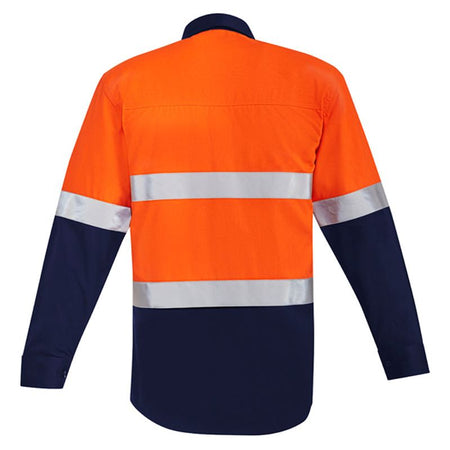 Syzmik Mens Hi Vis Orange Flame HRC 2 Hoop Taped Open Front Spliced Shirt - Ace Workwear (1285276991532)