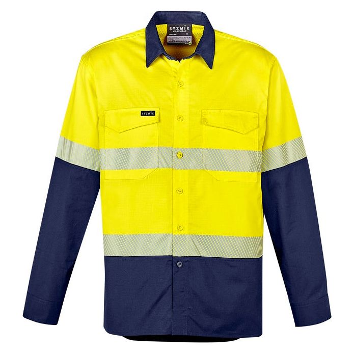 Syzmik Mens Rugged Cooling Hi Vis Segmented Tape L/S Shirt (ZW229) (5212054290566)