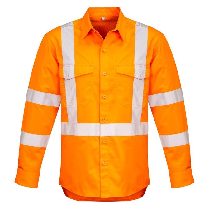 Syzmik Mens Hi Vis X Back Taped Shirt (ZW690) - Ace Workwear