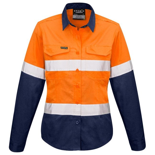 Syzmik Womens Rugged Cooling Taped Hi Vis Spliced Shirt (ZW720) - Ace Workwear