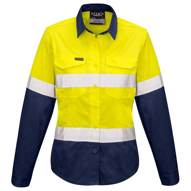 Syzmik Womens Rugged Cooling Taped Hi Vis Spliced Shirt (ZW720) - Ace Workwear