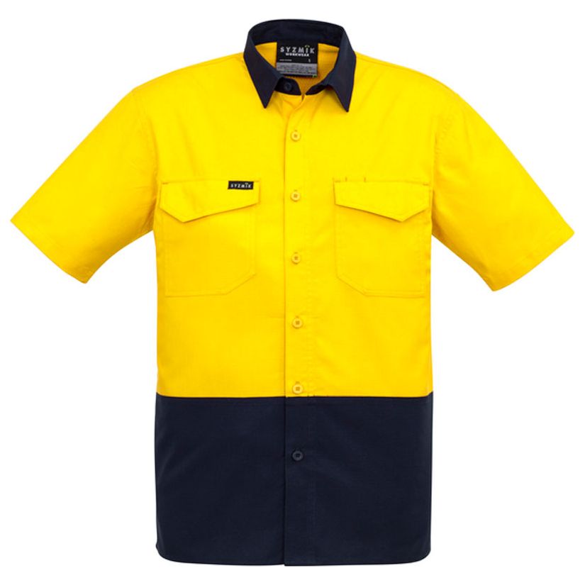 Syzmik Mens Rugged Cooling Hi Vis Spliced S/S Shirt (ZW815) - Ace Workwear (1084859973676)