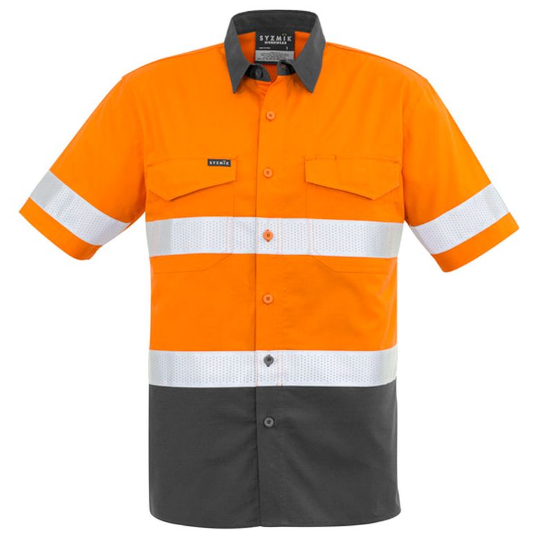 Syzmik Mens Rugged Cooling Taped Hi Vis Spliced S/S Shirt (ZW835) - Ace Workwear (1084659335212)