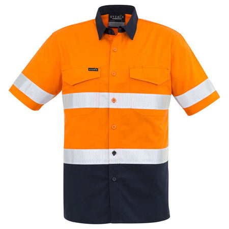 Syzmik Mens Rugged Cooling Taped Hi Vis Spliced S/S Shirt (ZW835) - Ace Workwear (1084659335212)