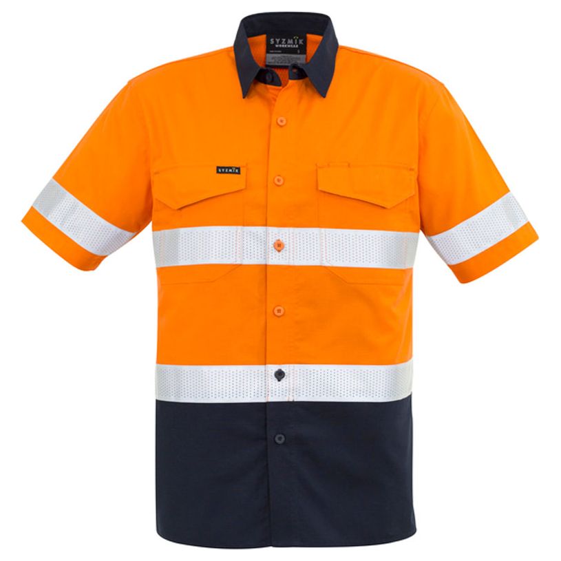 Syzmik Mens Rugged Cooling Taped Hi Vis Spliced S/S Shirt (ZW835) - Ace Workwear (1084659335212)