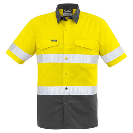 Syzmik Mens Rugged Cooling Taped Hi Vis Spliced S/S Shirt (ZW835) - Ace Workwear (1084659335212)