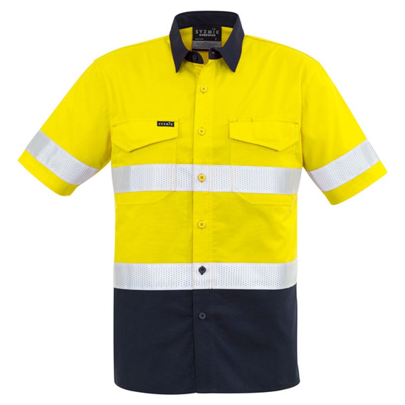 Syzmik Mens Rugged Cooling Taped Hi Vis Spliced S/S Shirt (ZW835) - Ace Workwear (1084659335212)