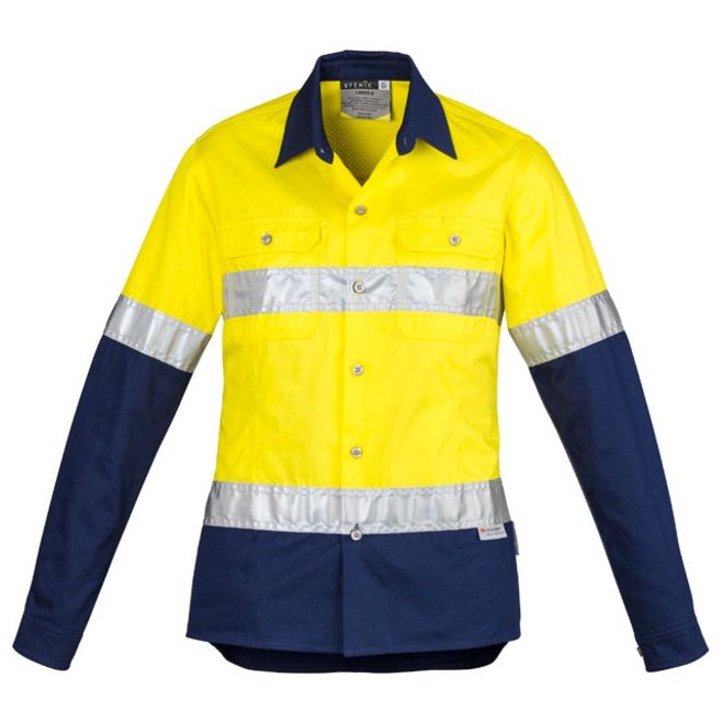 Syzmik Womens Hi Vis Spliced Industrial Shirt - Hoop Taped (ZWL123) - Ace Workwear