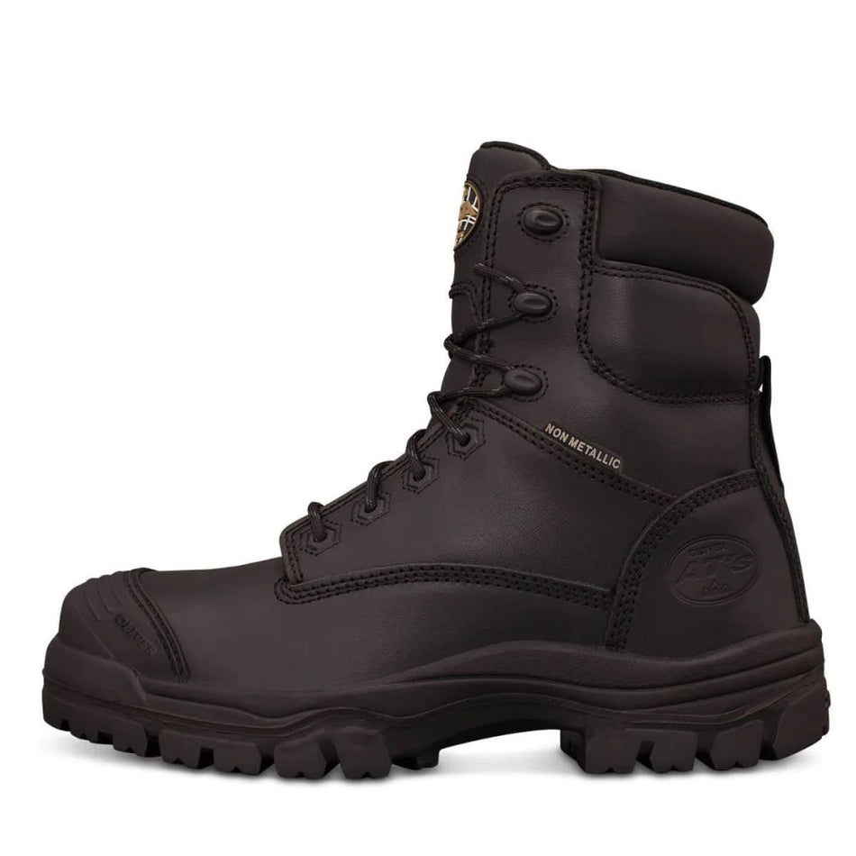 Oliver 150mm Black Zip Sided Lace Up Steel Cap Safety Boot With Scuff Cap (45-645Z) (Pre Order)