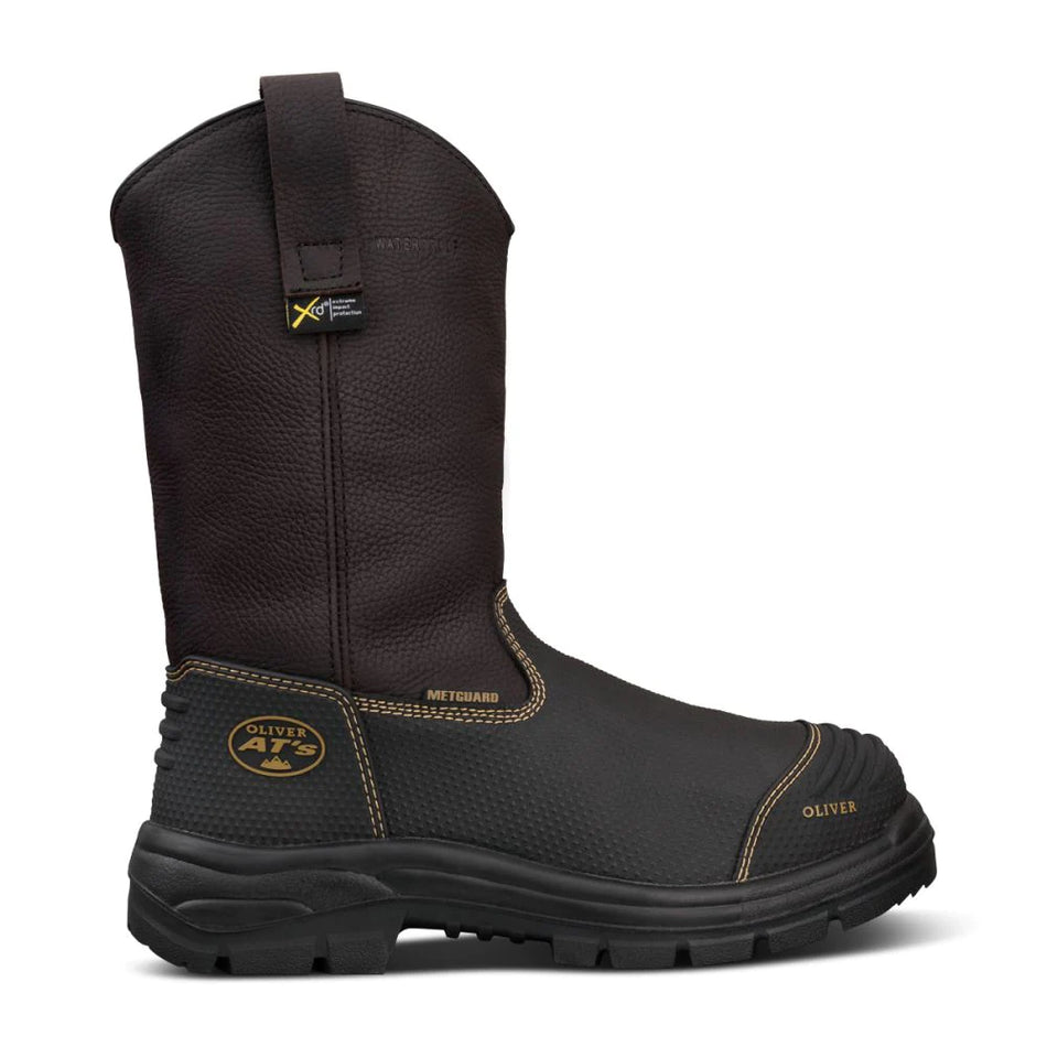 Oliver 240mm Brown Slip On Steel Cap Riggers Safety Boot With Scuff Cap (65-439) (Pre Order)