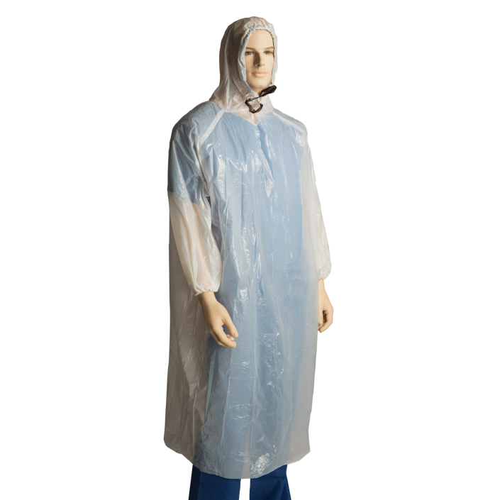 Polyethylene Poncho With Hood - Carton (200pcs) Disposable Ponchos Bastion - Ace Workwear