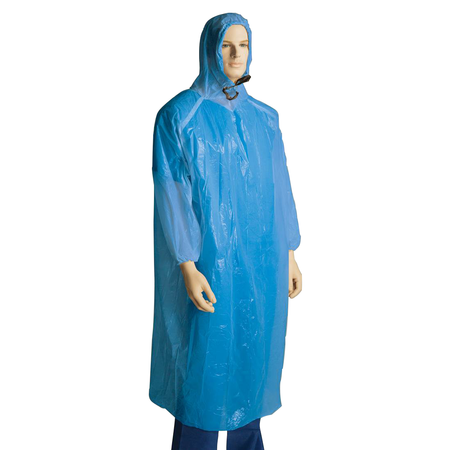 Polyethylene Poncho With Hood - Carton (200pcs) Disposable Ponchos Bastion - Ace Workwear