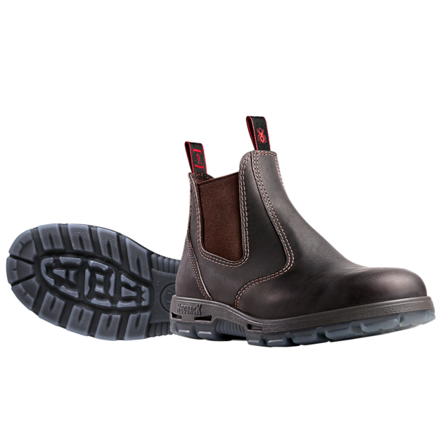 Redback Elastic Sided Bobcat Claret Oil Kip Steel Toe Cap Safety Boot (USBOK) Elastic Sided Safety Boots Redback - Ace Workwear