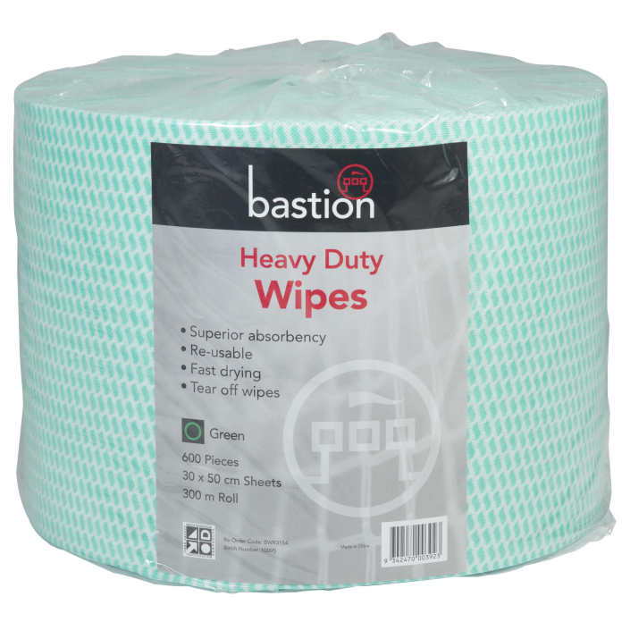 Heavy Duty Wipes, 300m Roll - Carton (1 Roll) Heavy Duty Wipes Bastion - Ace Workwear