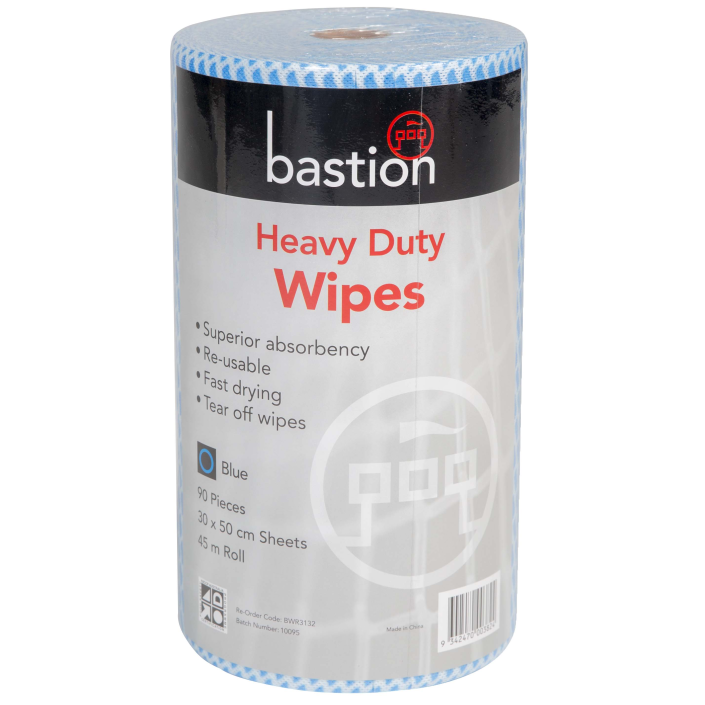 Heavy Duty Wipes 45m Roll - Carton (4 Rolls) Heavy Duty Wipes Bastion - Ace Workwear