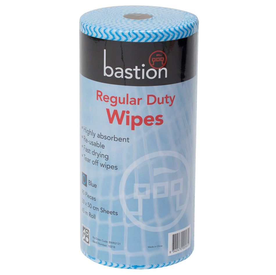 Regular Duty Wipes 45m Roll - Carton (6 Rolls) Regular Duty Wipes Bastion - Ace Workwear