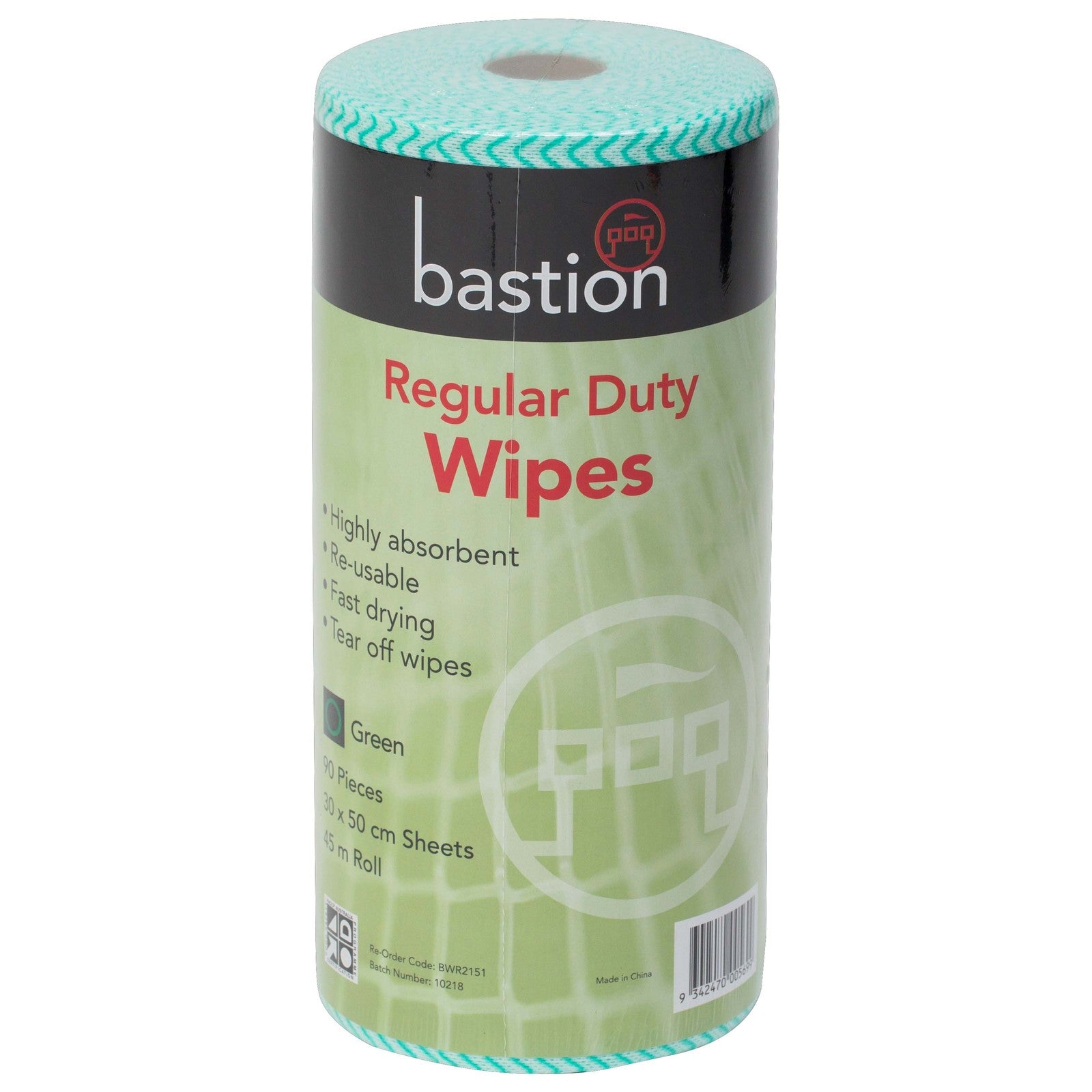 Regular Duty Wipes 45m Roll - Carton (6 Rolls) Regular Duty Wipes Bastion - Ace Workwear