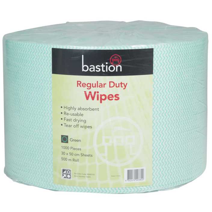 Regular Duty Wipes 500m Roll - Carton (1 Roll) Regular Duty Wipes Bastion - Ace Workwear