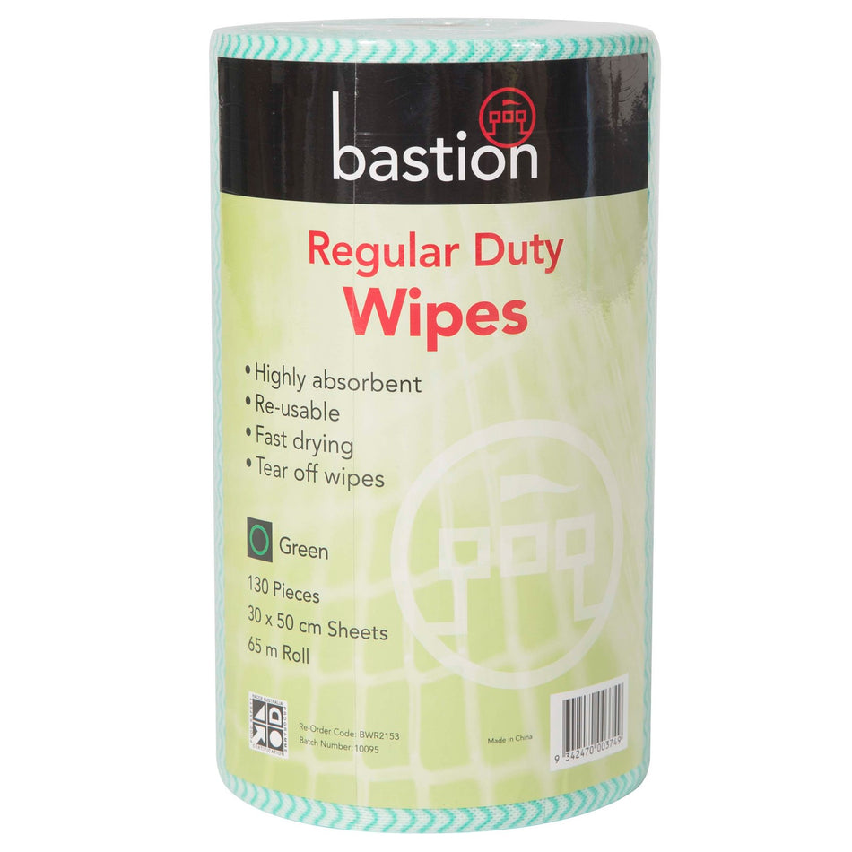 Regular Duty Wipes, 65m Roll - Carton (4 Rolls) Regular Duty Wipes Bastion - Ace Workwear