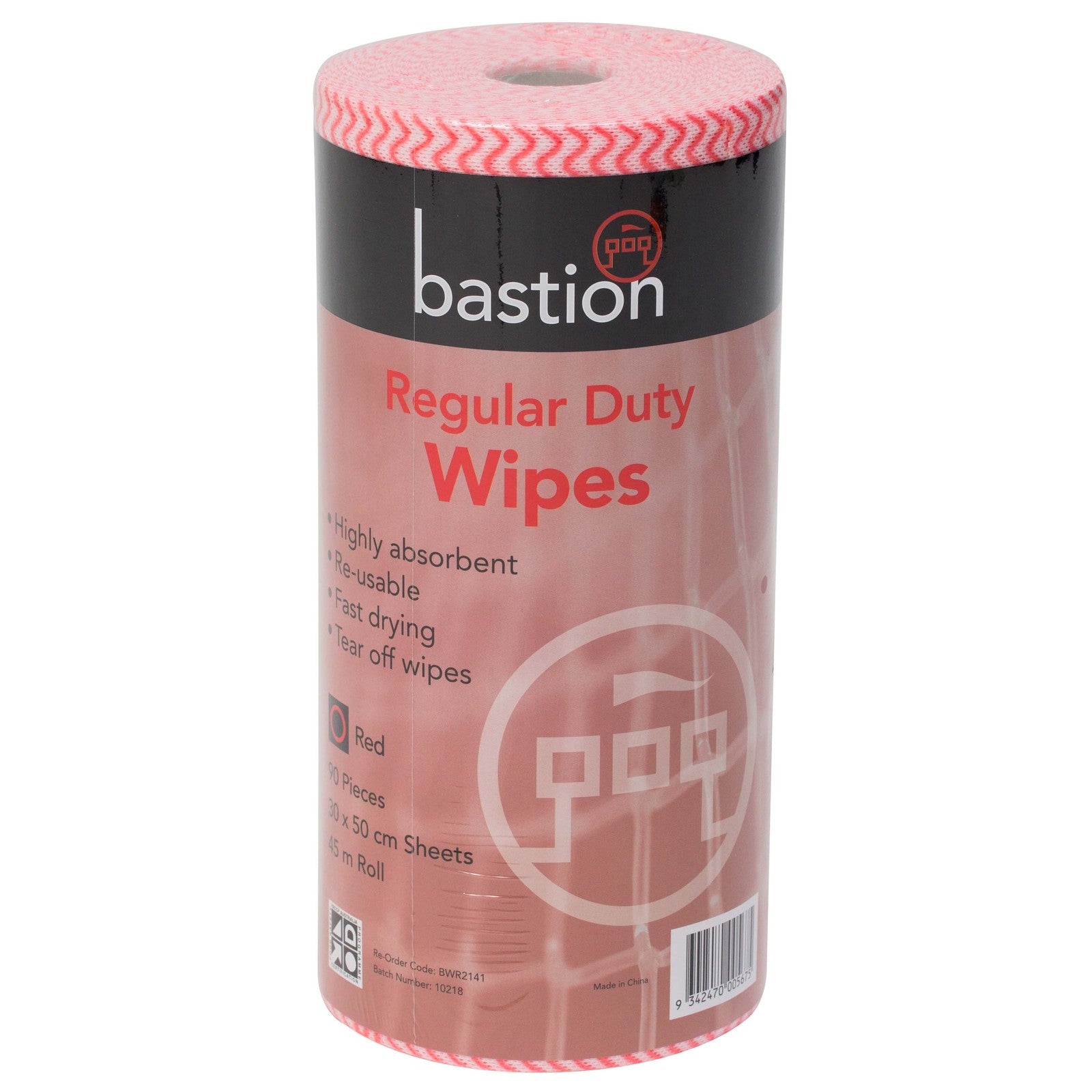 Regular Duty Wipes 45m Roll - Carton (6 Rolls) Regular Duty Wipes Bastion - Ace Workwear