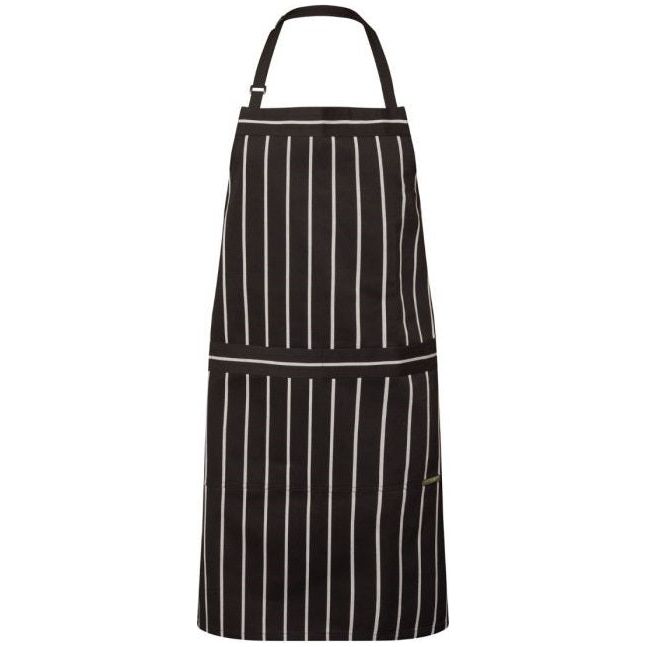 Workcraft Full Bib Cafe Stripe Apron With Pocket (CA030) (Clearance) - Ace Workwear