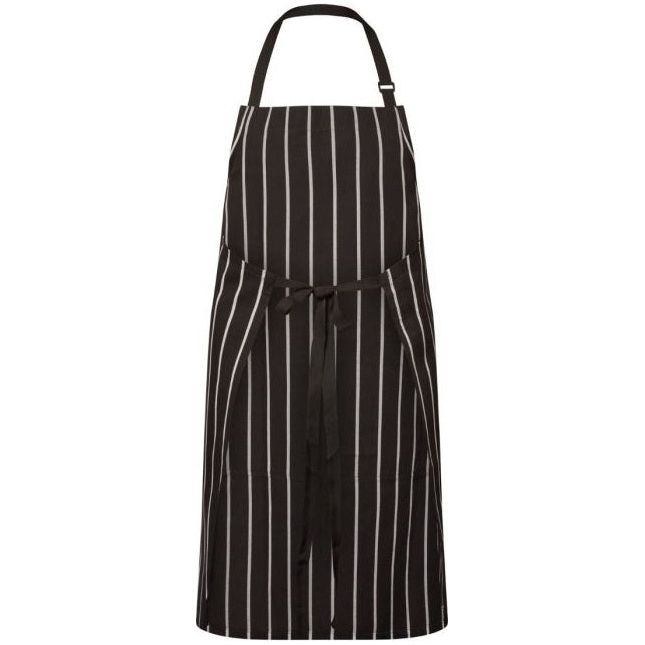 Workcraft Full Bib Cafe Stripe Apron With Pocket (CA030) (Clearance) - Ace Workwear