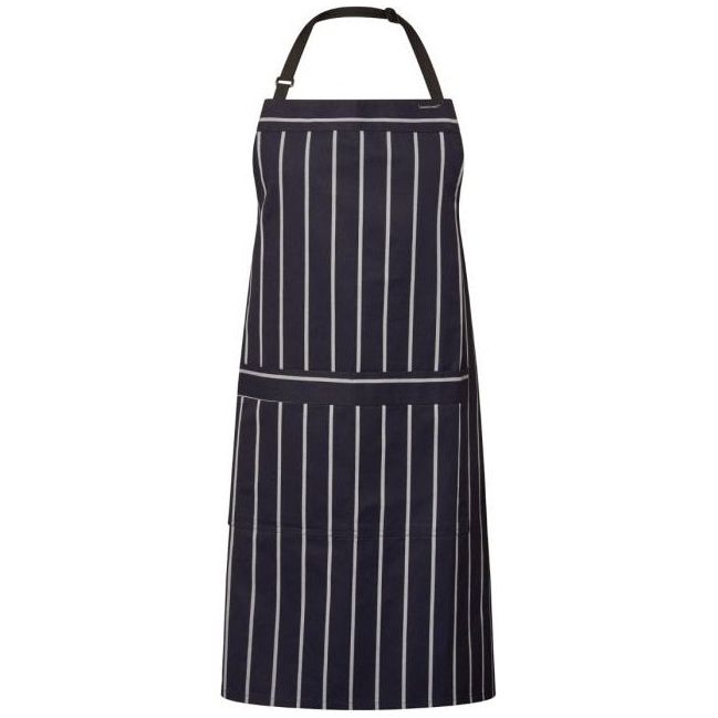 Workcraft Full Bib Cafe Stripe Apron With Pocket (CA030) (Clearance) - Ace Workwear