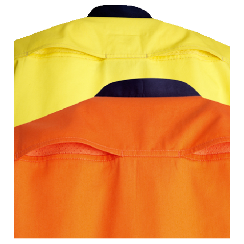 Hi Vis Cotton Twill Shirt Long Sleeve (C81) Hi Vis Shirts Blue Whale - Ace Workwear