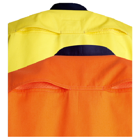 Hi Vis Cotton Twill Shirt with Reflective Tape Long Sleeve (C91) Hi Vis Shirts With Tape Blue Whale - Ace Workwear