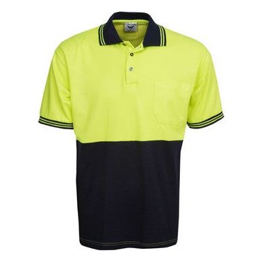 Hi Vis Cotton Back Polo Short Sleeve (P85) Hi Vis Plain Polo Blue Whale - Ace Workwear