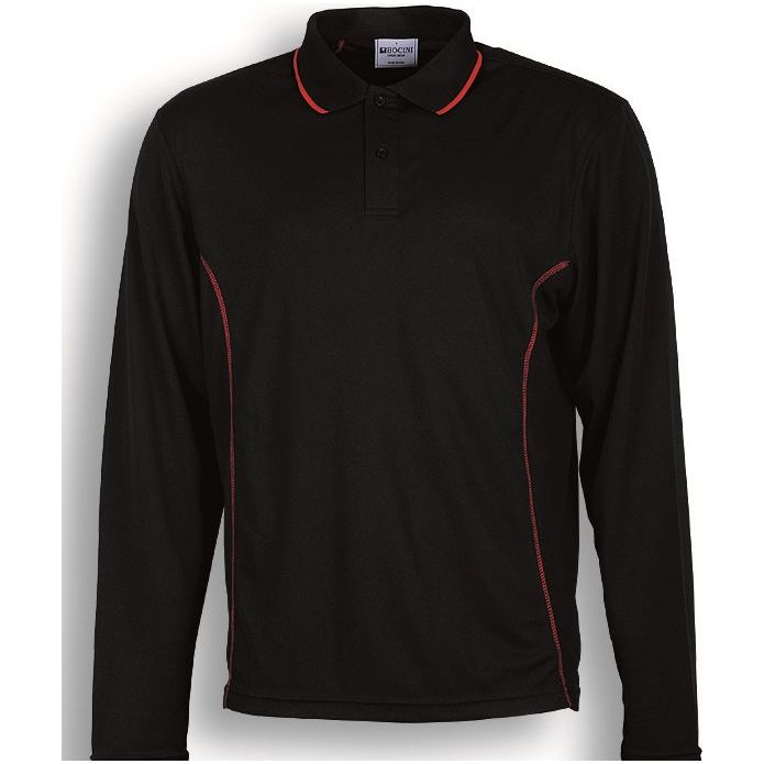 Bocini Stitch Feature Essentials-Unisex Adults Long Sleeve Polo (CP0912) Polos with Designs, signprice Bocini - Ace Workwear