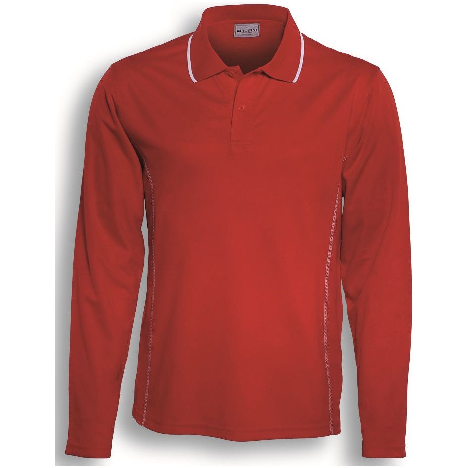 Bocini Stitch Feature Essentials-Unisex Adults Long Sleeve Polo (CP0912) Polos with Designs, signprice Bocini - Ace Workwear