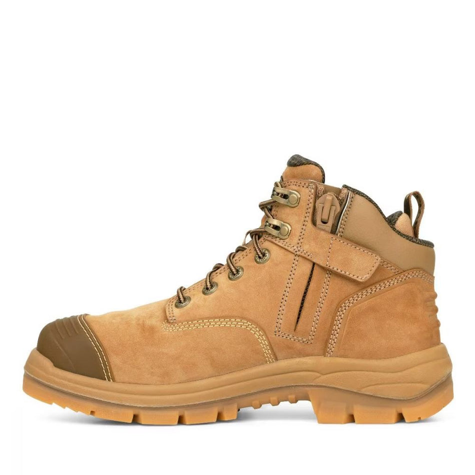 Oliver 130mm Wheat Zip Sided Lace Up Steel Cap Hiker Safety Boots With Scuff Cap (55-350Z) (Pre Order)