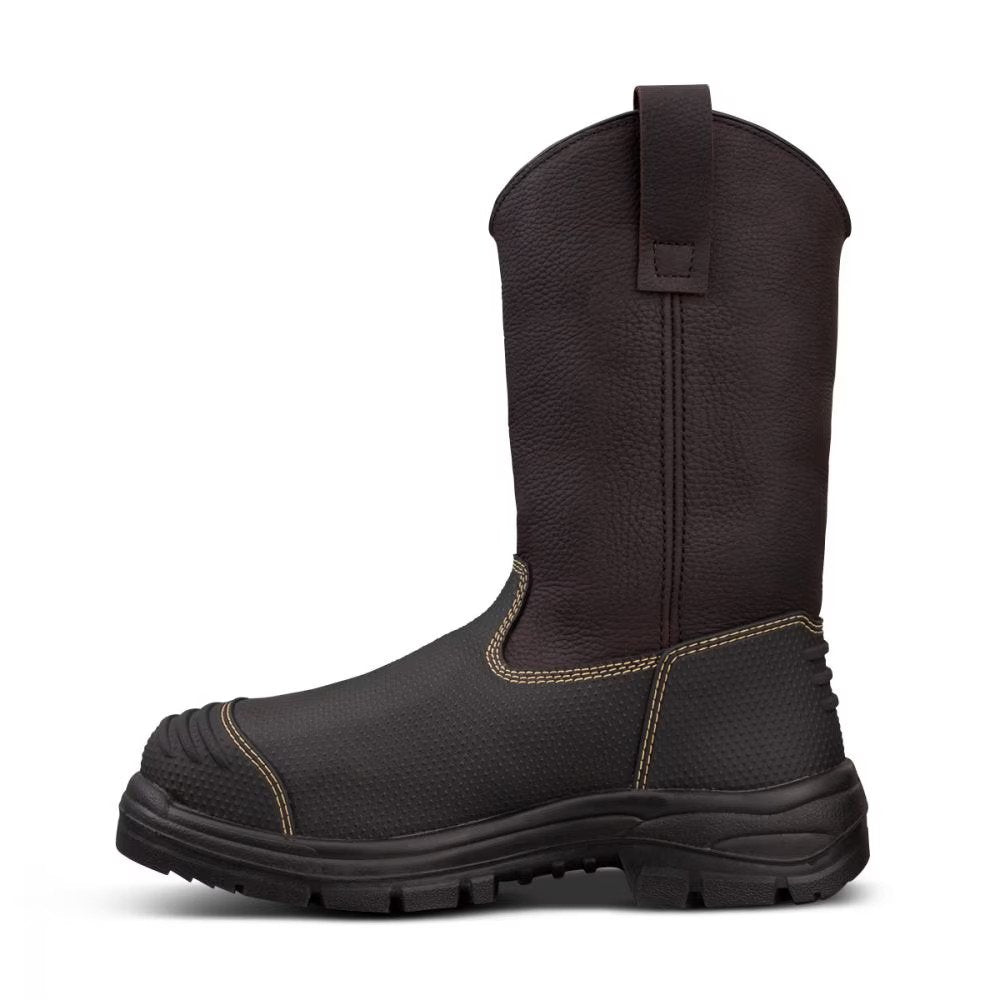 Oliver 240mm Brown Slip On Steel Cap Riggers Safety Boot With Scuff Cap (65-439) (Pre Order) - Ace Workwear