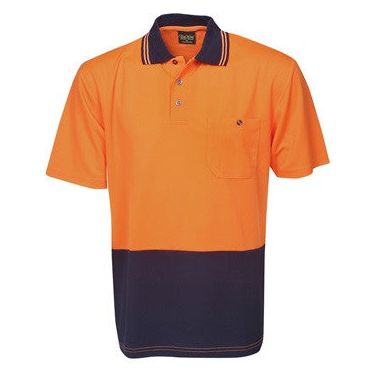 Hi Vis Light Weight Micro Mesh Polo Short Sleeve (P62) Hi Vis Plain Polo Blue Whale - Ace Workwear