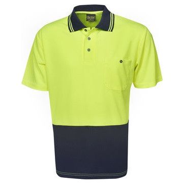 Hi Vis Light Weight Micro Mesh Polo Short Sleeve (P62) Hi Vis Plain Polo Blue Whale - Ace Workwear