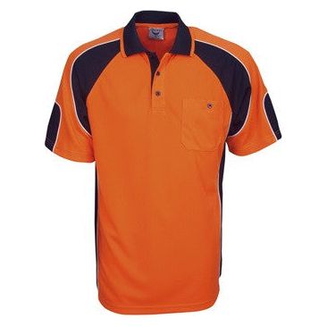 Hi Vis Micro Mesh Side Panel Polo Short Sleeve (P87) Hi Vis Polo With Designs Blue Whale - Ace Workwear