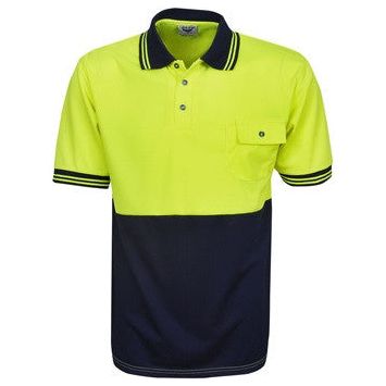 Hi Vis Micro Mesh Polo Short Sleeve (P82) Hi Vis Plain Polo Blue Whale - Ace Workwear