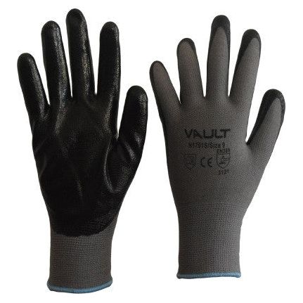 Vault Super Lite Black Nitrile Smooth Finish Gloves - Carton (120 Pairs) - Ace Workwear (8626927181)