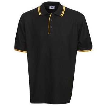 Pique Mens Polo with Striped Collar and Cuff (P51) Plain Polos, signprice Blue Whale - Ace Workwear