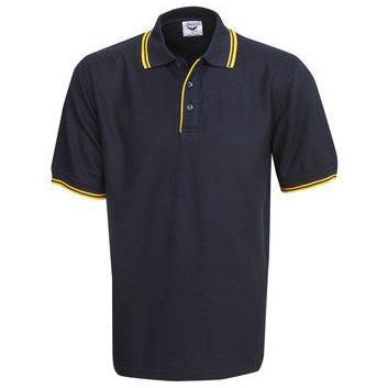 Pique Mens Polo with Striped Collar and Cuff (P51) Plain Polos, signprice Blue Whale - Ace Workwear