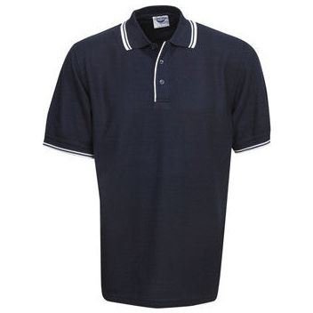 Pique Mens Polo with Striped Collar and Cuff (P51) Plain Polos, signprice Blue Whale - Ace Workwear