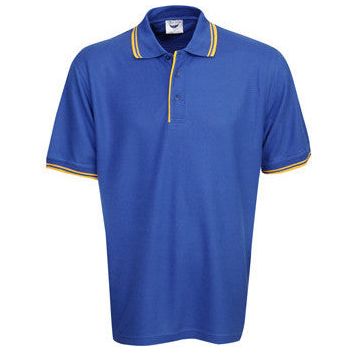 Pique Mens Polo with Striped Collar and Cuff (P51) Plain Polos, signprice Blue Whale - Ace Workwear