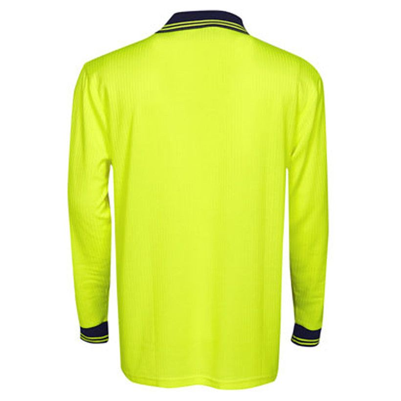 Hi Vis Drop Needle Cotton Back Polo Long Sleeve (P71) Hi Vis Plain Polo Blue Whale - Ace Workwear