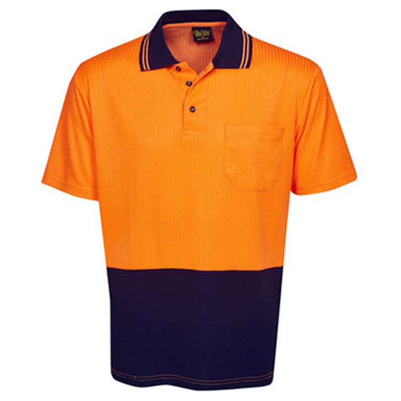 Hi Vis Drop Needle Cotton Back Polo Short Sleeve (P72) Hi Vis Plain Polo Blue Whale - Ace Workwear